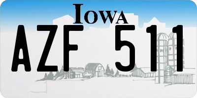 IA license plate AZF511