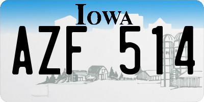 IA license plate AZF514