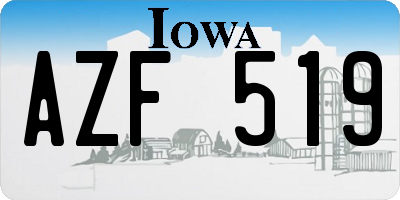 IA license plate AZF519