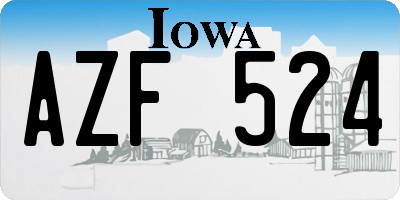 IA license plate AZF524