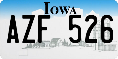 IA license plate AZF526