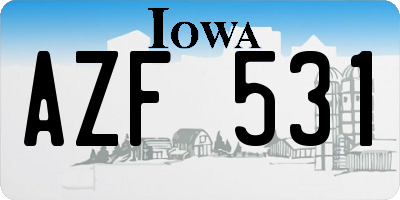 IA license plate AZF531