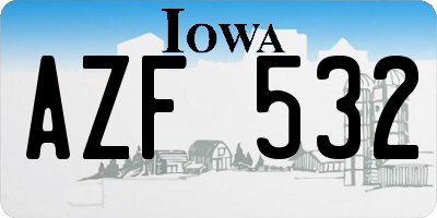 IA license plate AZF532