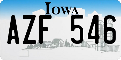 IA license plate AZF546