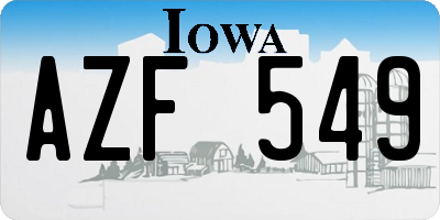 IA license plate AZF549