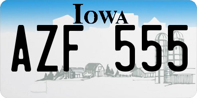 IA license plate AZF555
