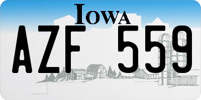 IA license plate AZF559