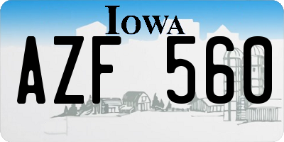 IA license plate AZF560