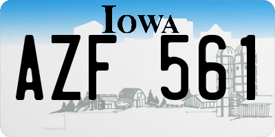 IA license plate AZF561