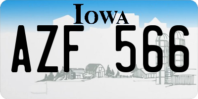 IA license plate AZF566