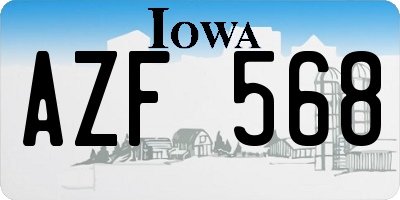 IA license plate AZF568