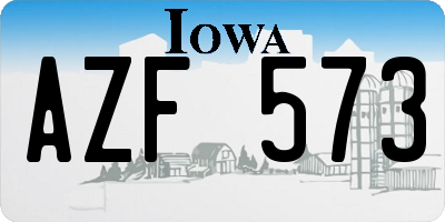 IA license plate AZF573