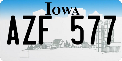 IA license plate AZF577