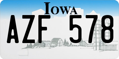 IA license plate AZF578