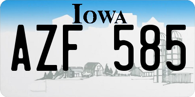IA license plate AZF585