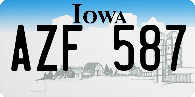 IA license plate AZF587