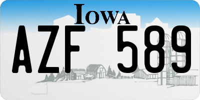 IA license plate AZF589