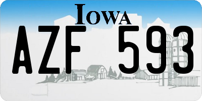IA license plate AZF593