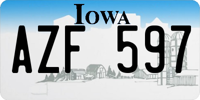 IA license plate AZF597