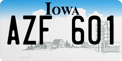 IA license plate AZF601