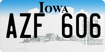 IA license plate AZF606