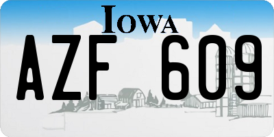 IA license plate AZF609