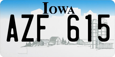 IA license plate AZF615