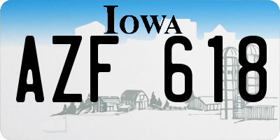 IA license plate AZF618