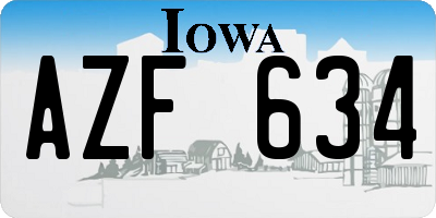 IA license plate AZF634