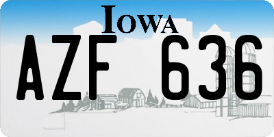 IA license plate AZF636