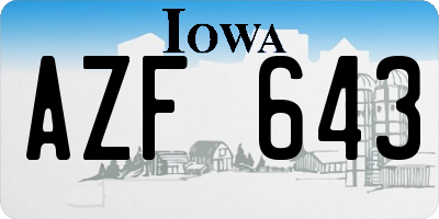 IA license plate AZF643