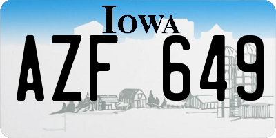 IA license plate AZF649