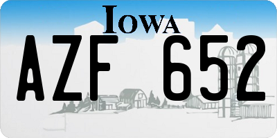 IA license plate AZF652