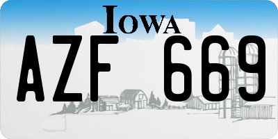 IA license plate AZF669