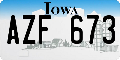 IA license plate AZF673