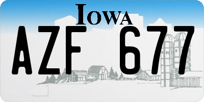 IA license plate AZF677