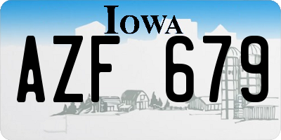 IA license plate AZF679