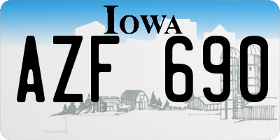 IA license plate AZF690