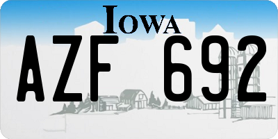 IA license plate AZF692