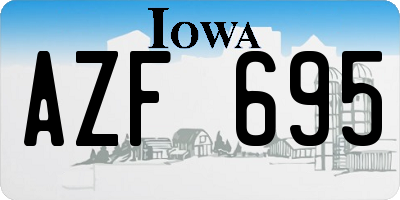 IA license plate AZF695