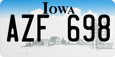 IA license plate AZF698