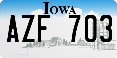 IA license plate AZF703