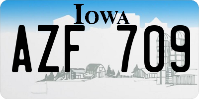 IA license plate AZF709