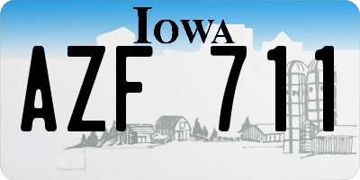 IA license plate AZF711