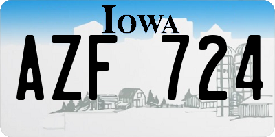 IA license plate AZF724