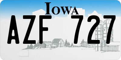 IA license plate AZF727