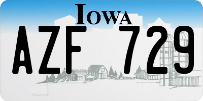 IA license plate AZF729