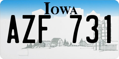 IA license plate AZF731