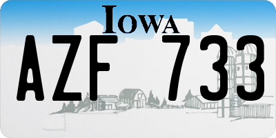 IA license plate AZF733