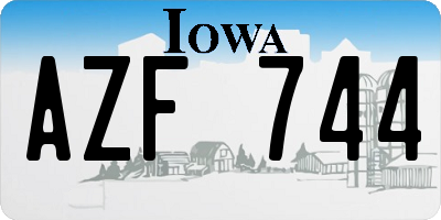 IA license plate AZF744